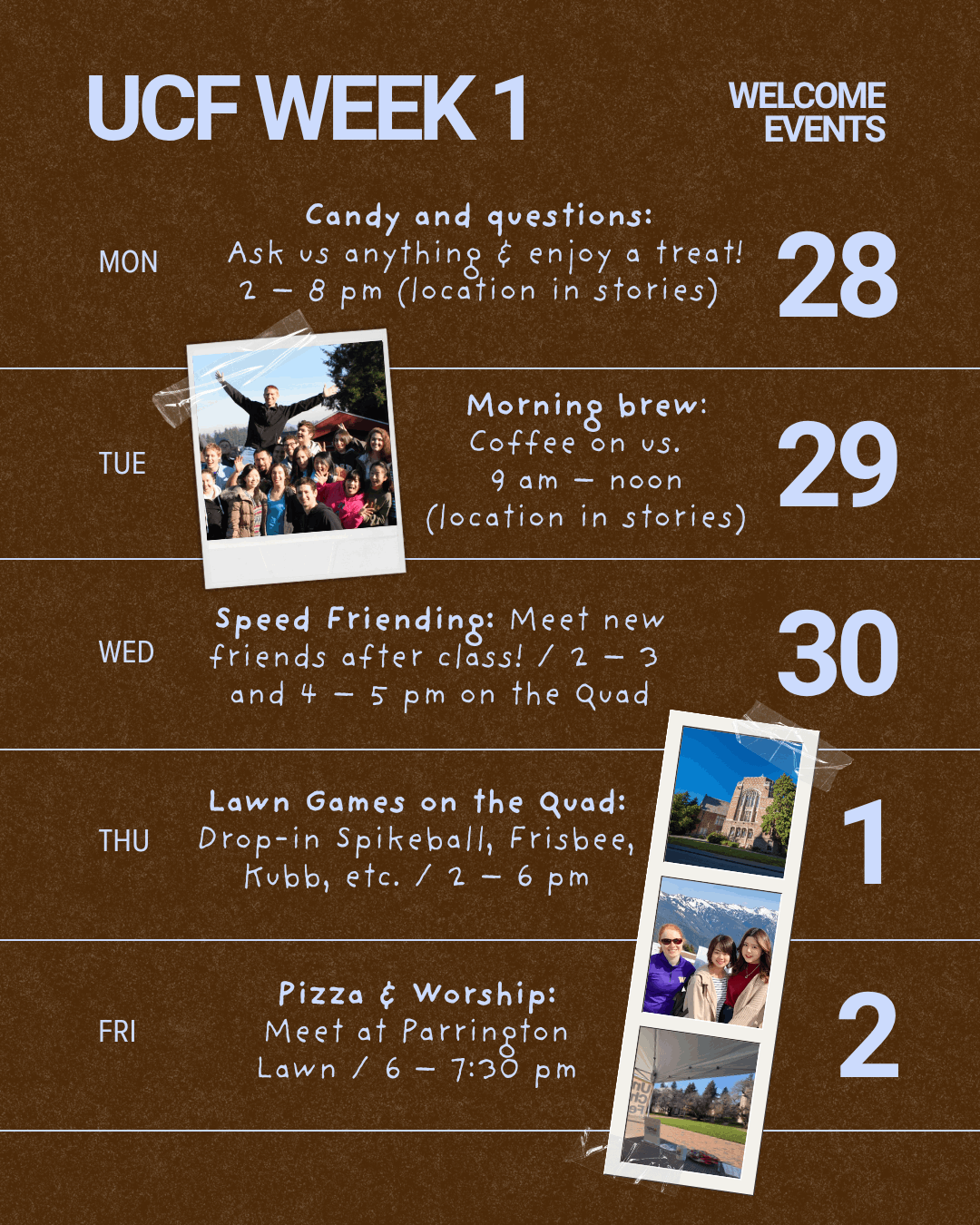 Opening Week Events